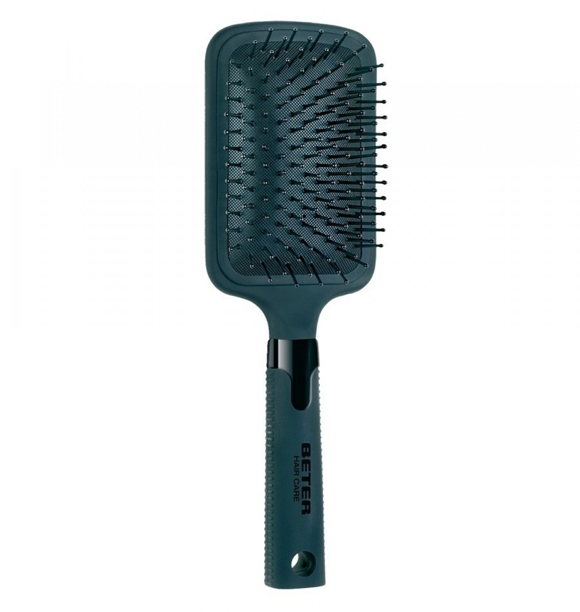 Paddle cushion brush, nylon pins with protective tip