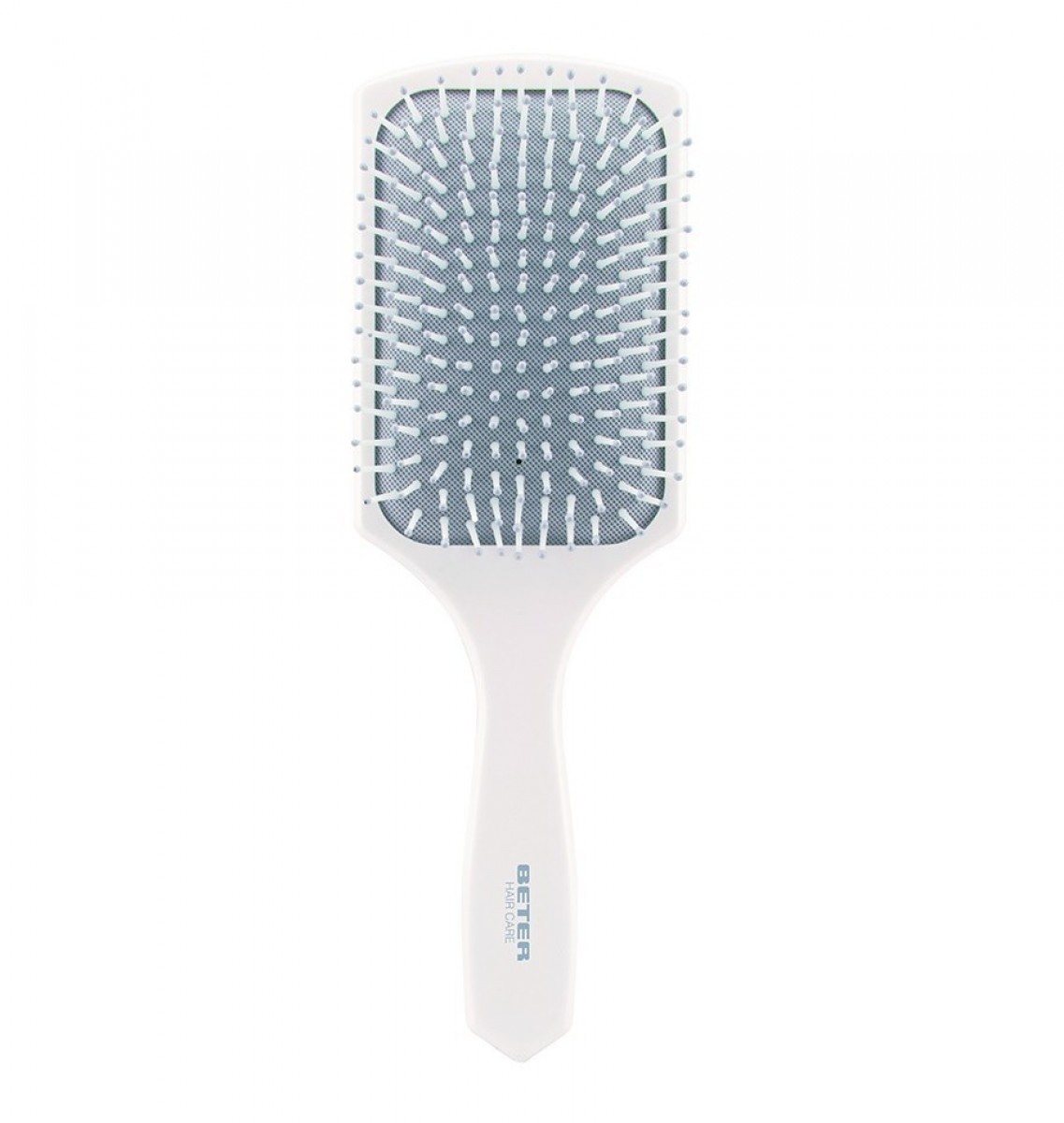 Paddle cushion brush, nylon pins with protective tip