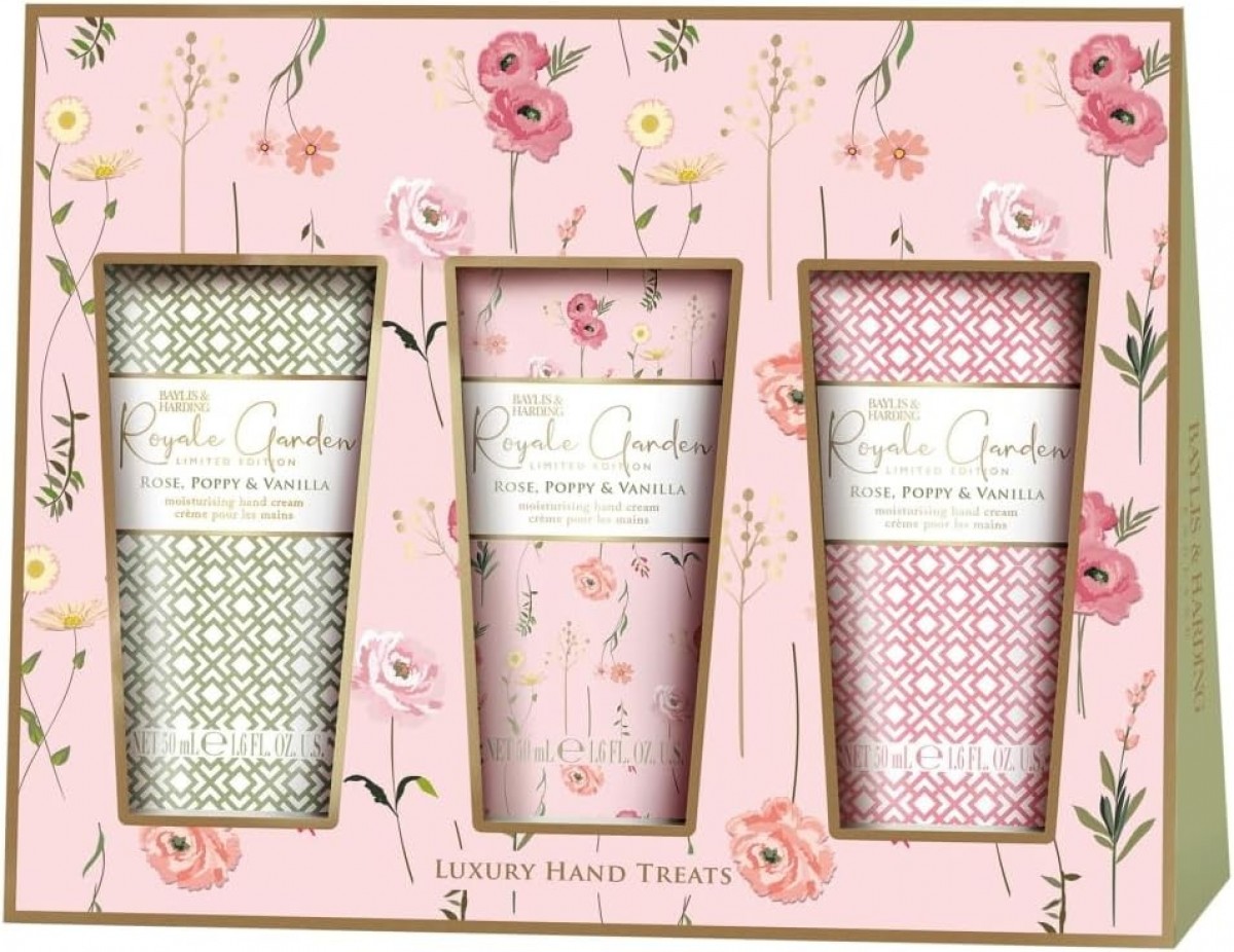 Baylis & Harding Royale Garden Rose, Poppy & Vanilla Luxury Hand Treats Gift Set