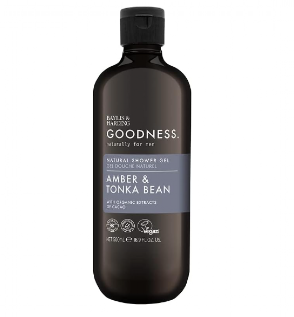 Baylis & Harding Goodness Men's Shower Gel - Amber & Tonka Bean