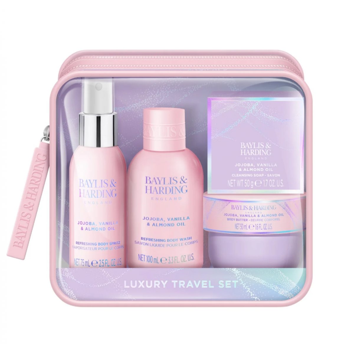 Baylis & Harding   Jojoba, Vanilla & Almond Oil Luxury Travel Wash Bag Gift Set